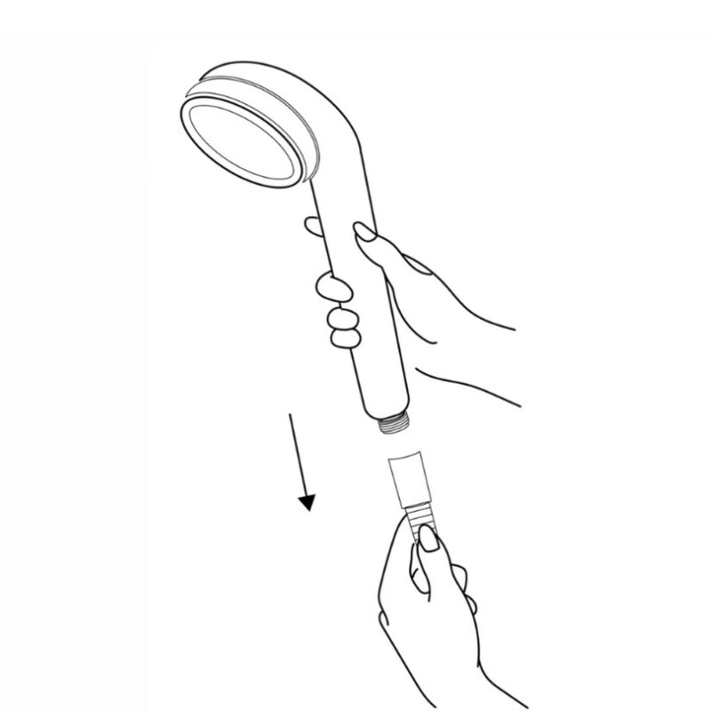 1. Say goodbye to your old shower head and twist it off.