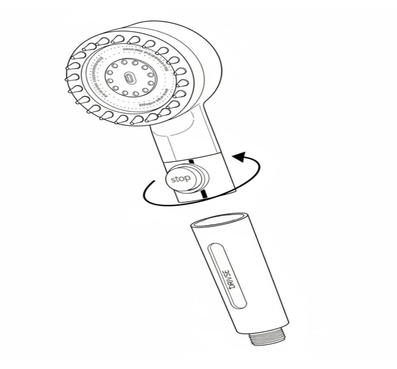 1. Easily twist open the filter compartment right in the handle.